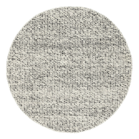 Vaasa Marbled Grey Chunky Wool Round Rug