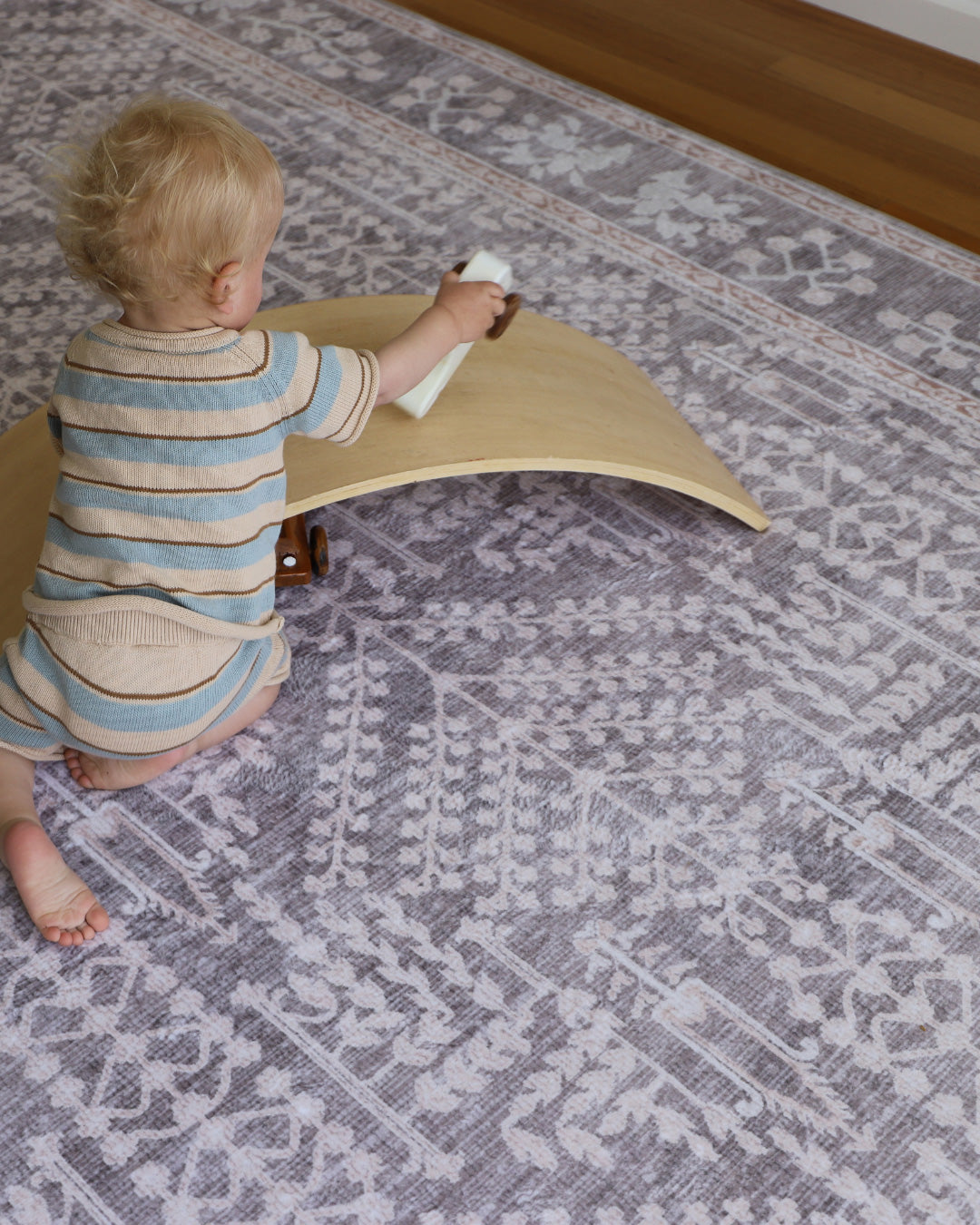 Vela Brown Grey Plush Rollie Pollie Playmat