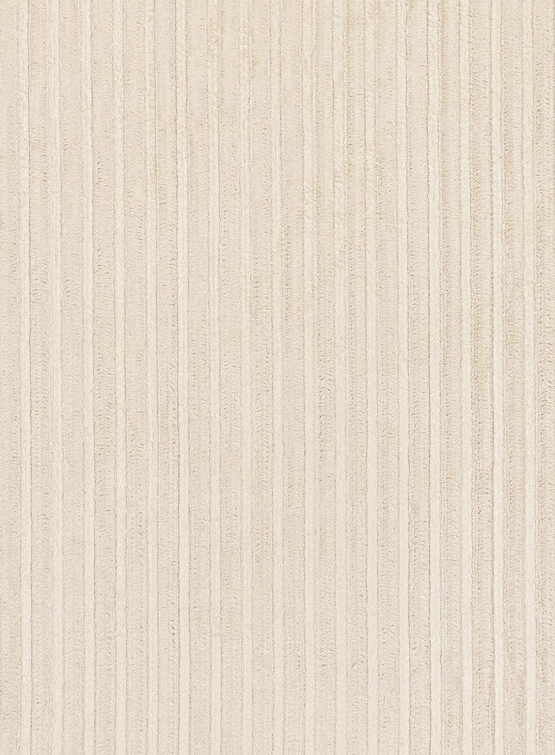 Veluz Cream Striped Washable Faux Fur Runner Rug