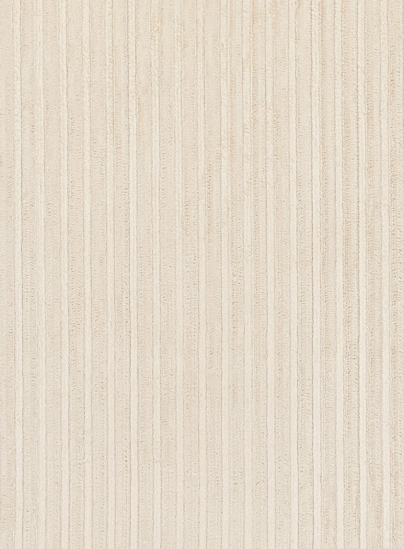 Veluz Cream Striped Washable Faux Fur Rug