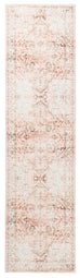 Veronique Peach and Brown Distressed Washable Runner Rug