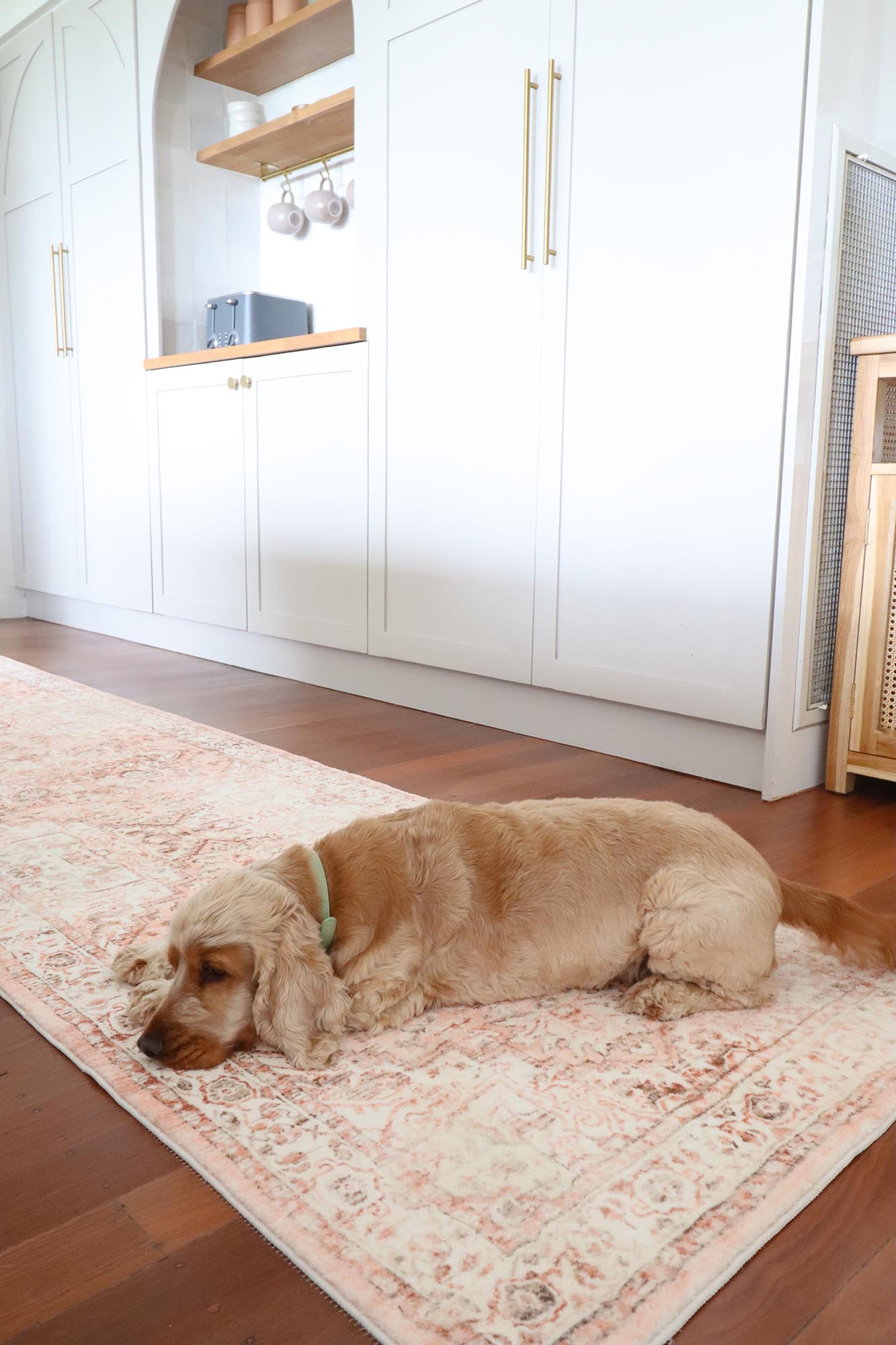 Veronique Peach and Brown Distressed Washable Runner Rug
