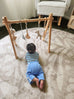 Viki Grey Beige Leaves Rollie Pollie Round Playmat