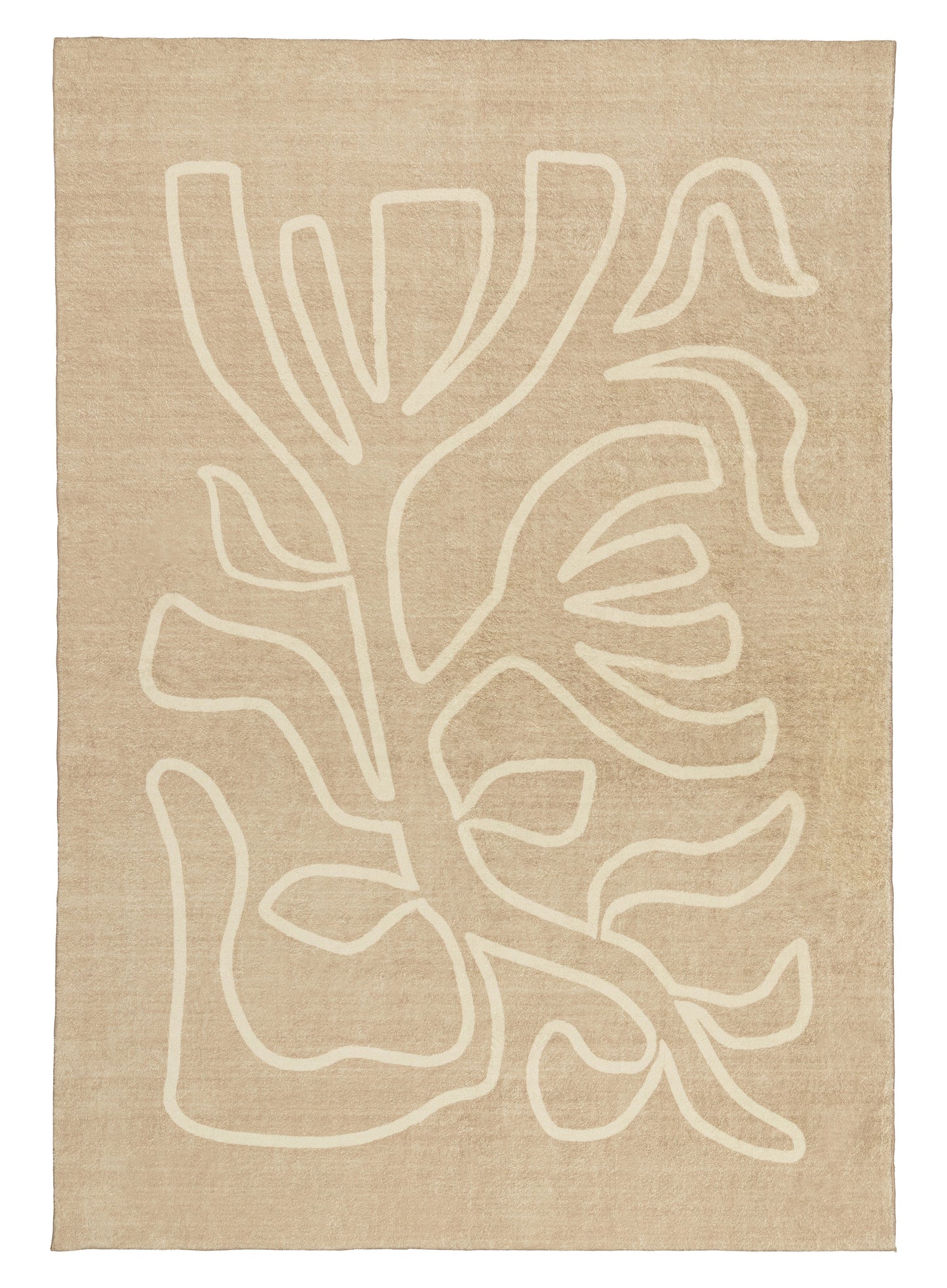 Virra Beige Hand Drawn Washable Rug