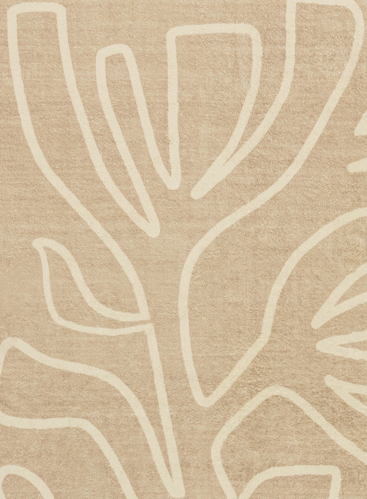 Virra Beige Hand Drawn Washable Rug