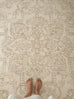 Waleska Ivory Taupe Medallion Tufted Wool Rug