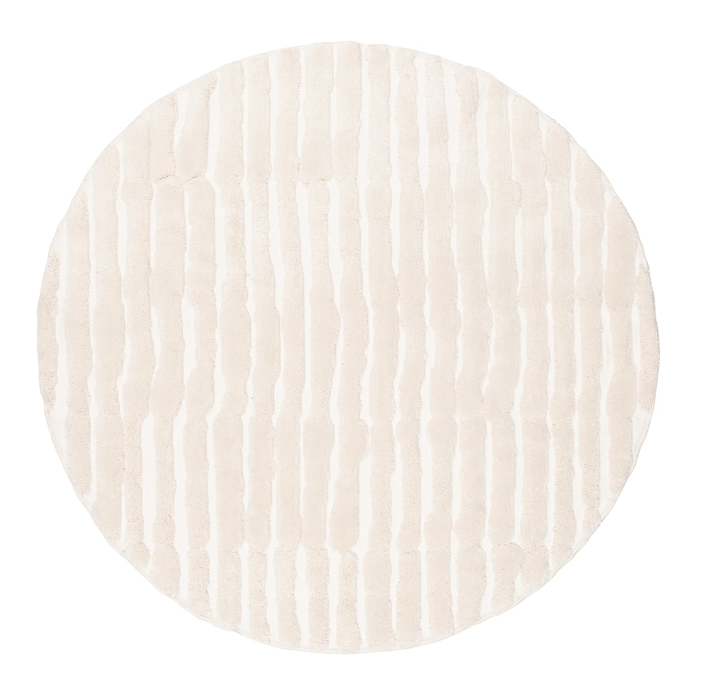 Yoanna Ivory Abstract Striped Round Rug