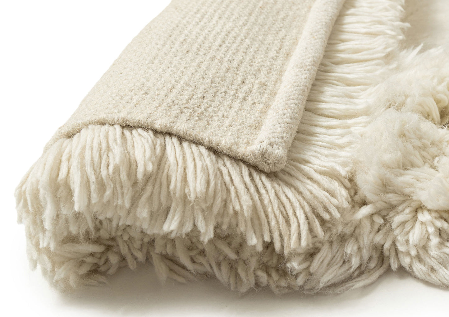 Yosefa Natural Cream Rectangular Shag Rug