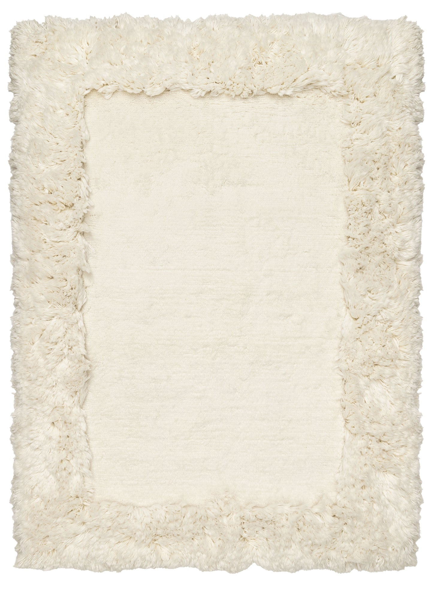 Yosefa Natural Cream Rectangular Shag Rug