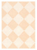 Yumi Peach Cream Checkered Washable Rug