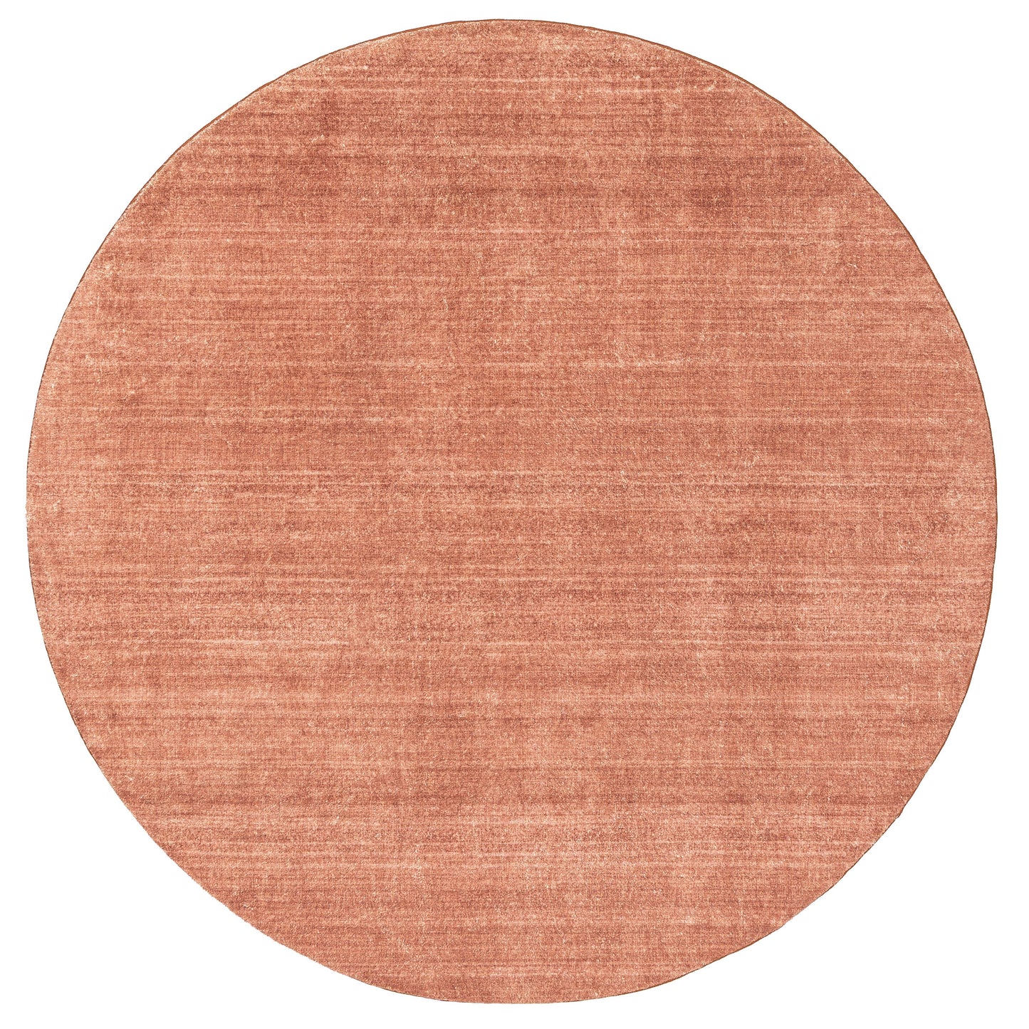 Yves Terracotta Sunset Minimal Washable Round Rug