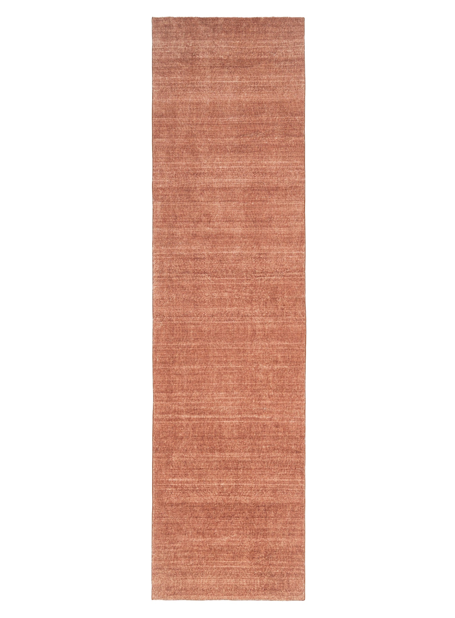 Yves Terracotta Sunset Minimal Washable Runner Rug