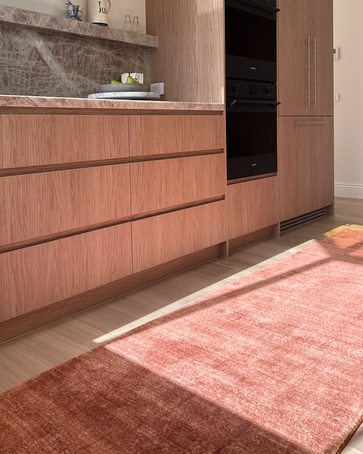 Yves Terracotta Sunset Minimal Washable Runner Rug