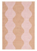 Zamora Beige and Pink Wave Washable Rug