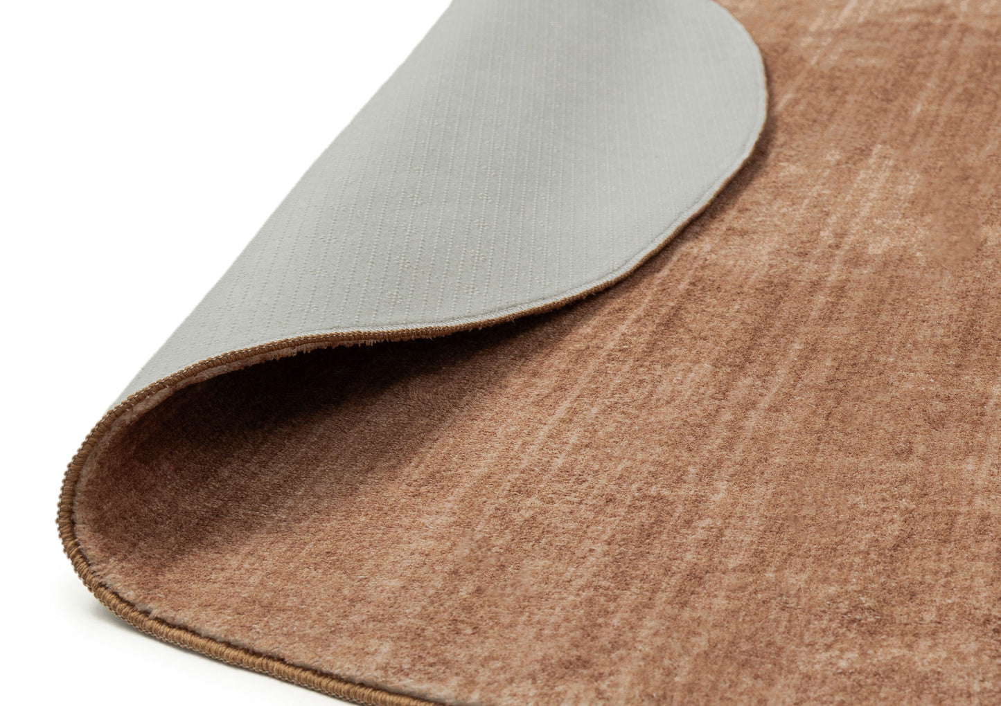 Zoey Brown Minimal Washable Round Rug